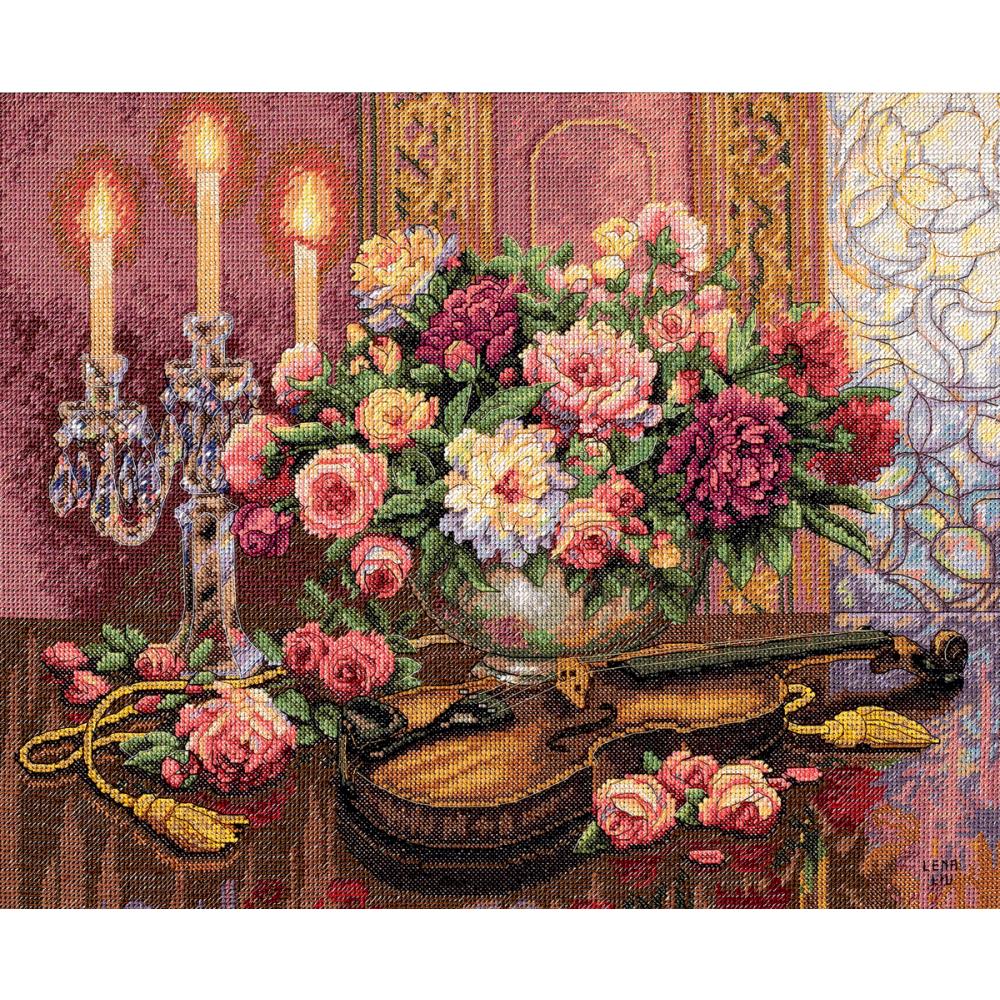 Gold Collection Romantic Floral Counted Cross Stitch Kit